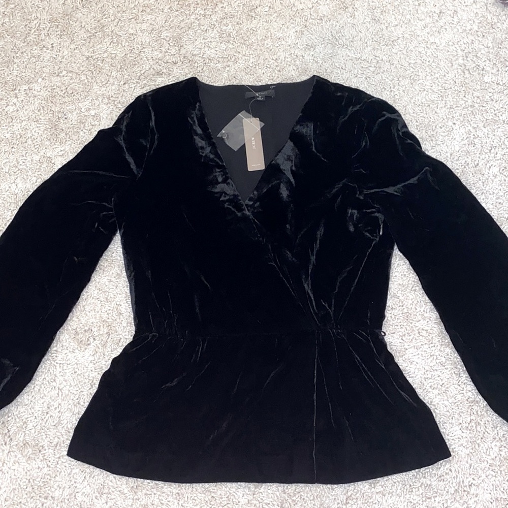 Black velvet J Crew top size 0